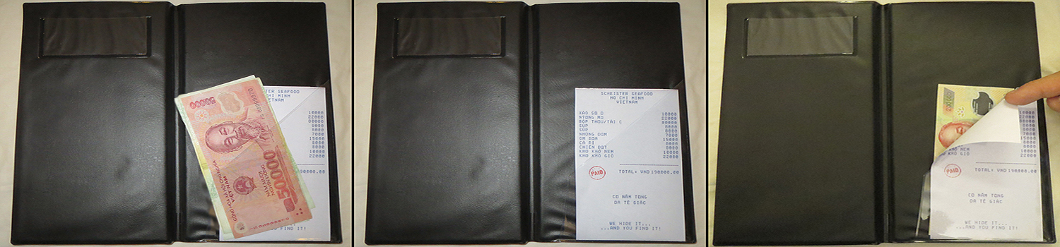 Hiding Bill Under Receipt